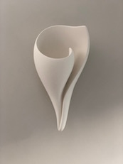 New Monumental Shell Wall Sconce, Artisanal Hand Made Designer Contemporary Plaster Shell Wall Light by Hannah Woodhouse, bathroom lighting, hallway lighting, reception and stairwell light  