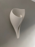 New Monumental Shell Wall Sconce, Artisanal Hand Made Designer Contemporary Plaster Shell Wall Light by Hannah Woodhouse, bathroom lighting, hallway lighting, reception and stairwell light  