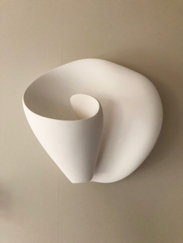 Artisanal hand made plaster sculptural wall sconce, art wall light,  bathroom wall light, bedroom wall sconce, master bedroom wall light, white wall light, shell wall light, halogen wall light, simple decorative wall sconce, modern and contemporary wall l